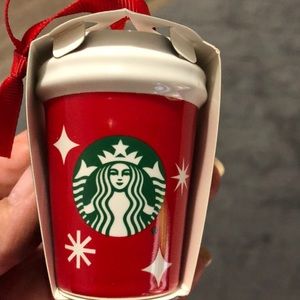Starbucks ceramic Christmas holiday cup ornament